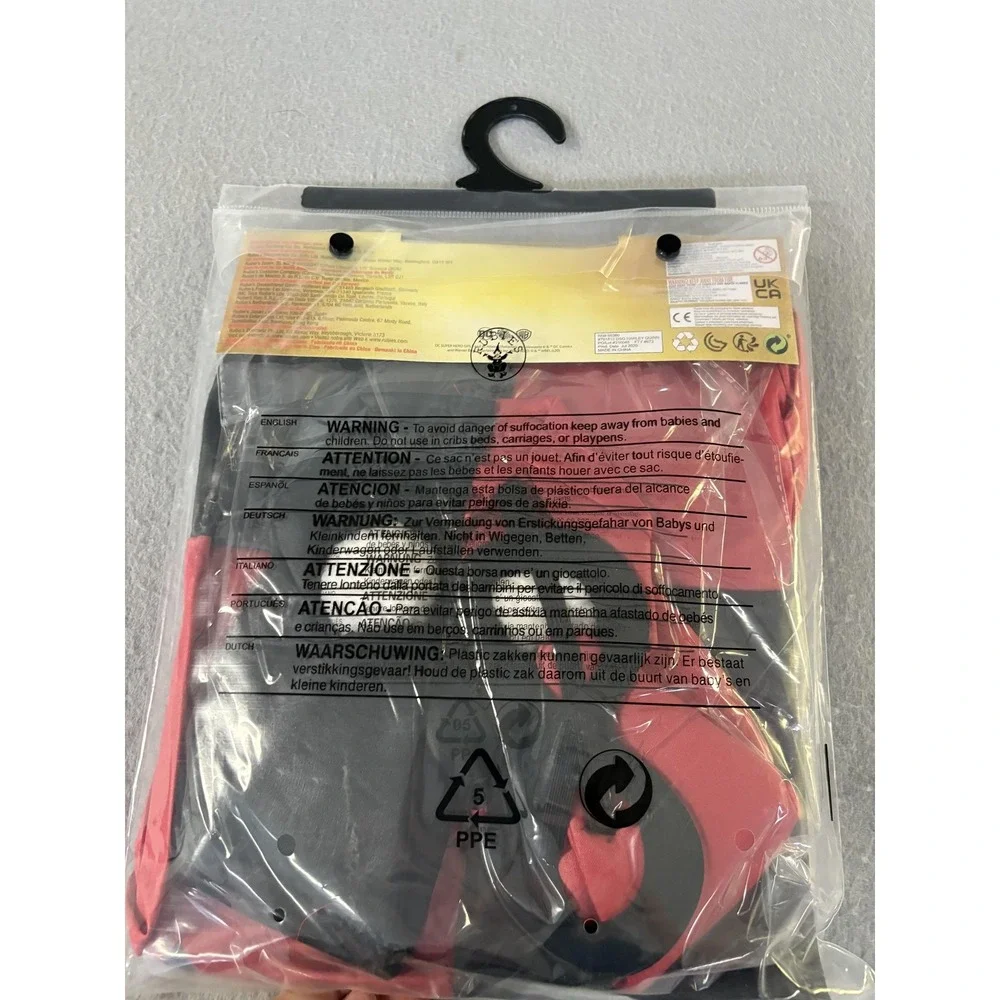 DC Super Hero Girls Harley Quinn Costume Girls Small 4-6 Jumpsuit Mask Headpiece
